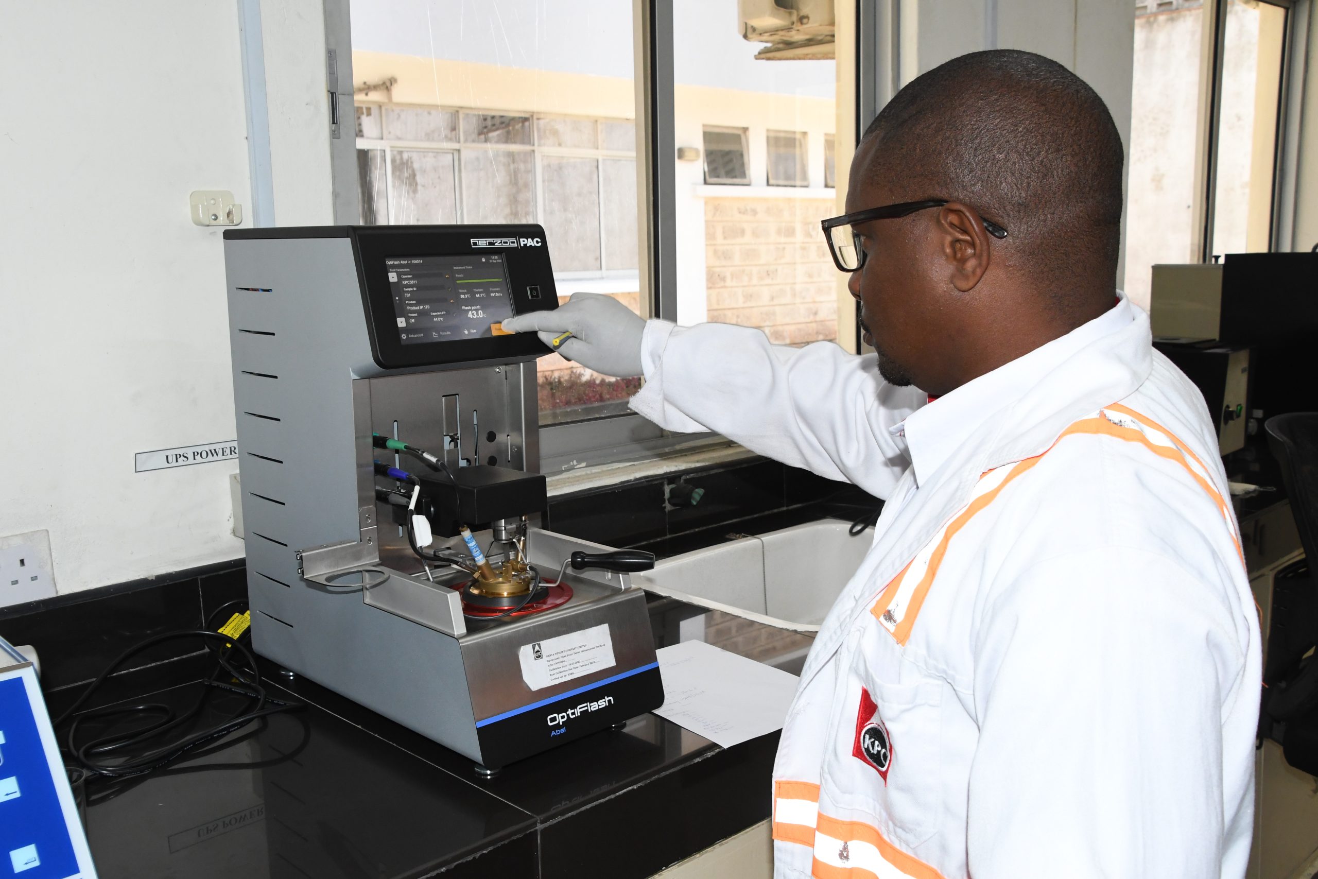 Quality control checks at Kenya Pipeline Company Pump Station 14 - Kipevu laboratory.